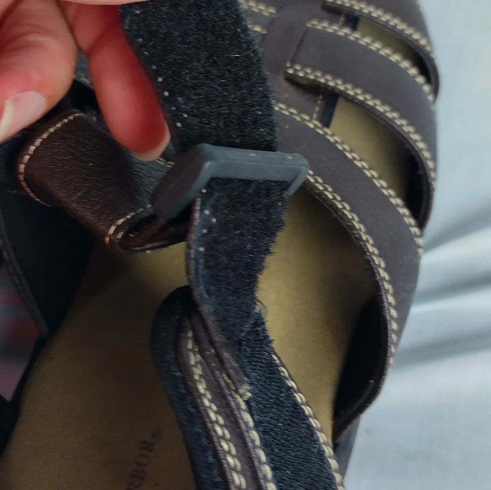 Savannah Harbor Leather Sandals Men's Size 13  Summer Style Adjustable Cushion